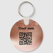 Double sided Logo QR Code floral keychain (Achterkant)