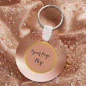 Double sided Logo QR Code floral keychain