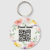 Double sided Logo QR Code floral keychain (Achterkant)