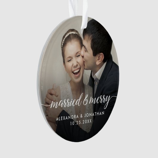 Double sided Married & Merry Newlywed Custom Photo (devant)