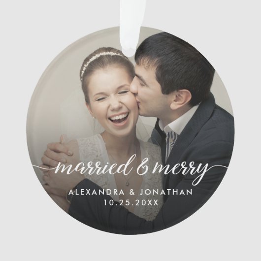 Double sided Married & Merry Newlywed Custom Photo (devant)