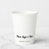 Double-Sided Minimalist Typography Wedding Papieren Bekers (Achterkant)