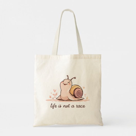 Double-Sided Snail Tote | Life Is Not a Race (Achterkant)