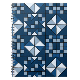 Double Star Chain Shades of Blue Quilt Notitieboek
