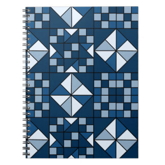 Double Star Chain Shades of Blue Quilt Notitieboek