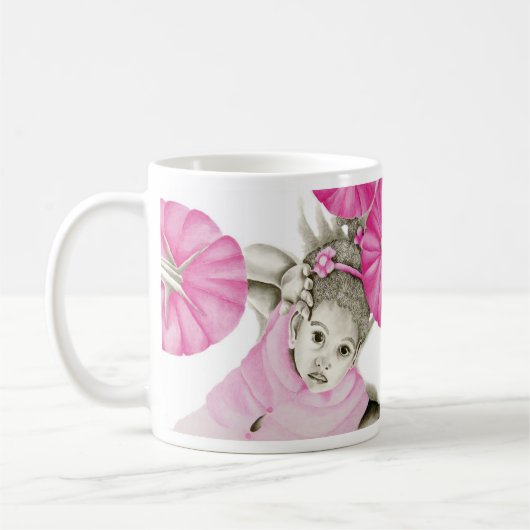 Double tasse de la fille 3 roses (Gauche)