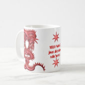 Double tasse rouge de dragon (Devant gauche)