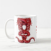 Double tasse rouge de dragon (Gauche)