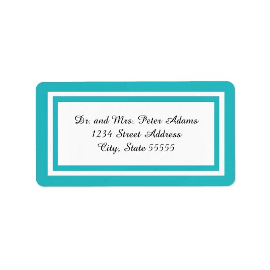 Double Teal Trim - Étiquette d'adresse (Devant)