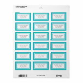 Double Teal Trim - Étiquette d'adresse (Feuille entière)