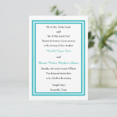 Double Teal Trim - Invitation de mariage 3x5 (Debout devant)