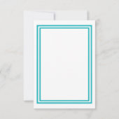 Double Teal Trim - Invitation de mariage 3x5 (Dos)