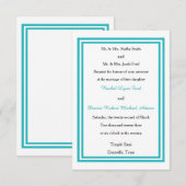Double Teal Trim - Invitation de mariage 3x5 (Devant / Derrière)