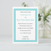 Double Teal Trim - Invitation de mariage 3x5 (Debout devant)