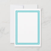 Double Teal Trim - Invitation de mariage 3x5 (Dos)