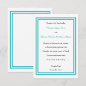 Double Teal Trim - Invitation de mariage 3x5 (Devant / Derrière)