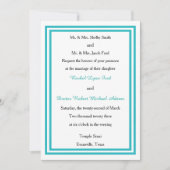 Double Teal Trim - Invitation de mariage 5x7 (Devant)