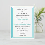 Double Teal Trim - Invitation de mariage 5x7 (Debout devant)