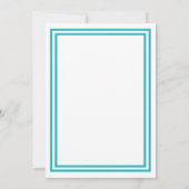 Double Teal Trim - Invitation de mariage 5x7 (Dos)