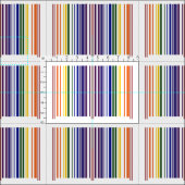 Double tissu géométrique de motif de code barres (Carreau)