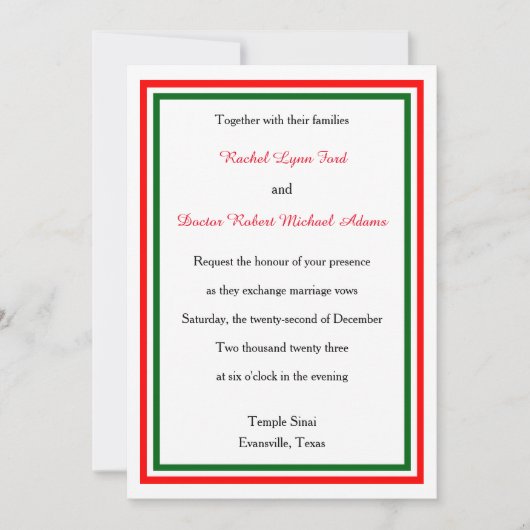 Double Triage de Noël -5x7 Faire-part de mariage (Devant)