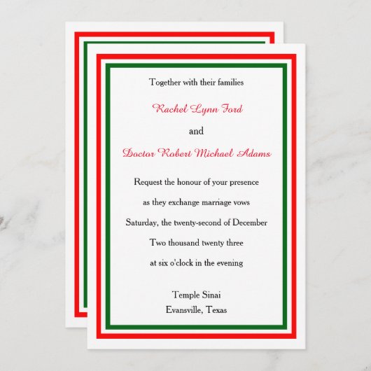 Double Triage de Noël -5x7 Faire-part de mariage (Devant / Derrière)