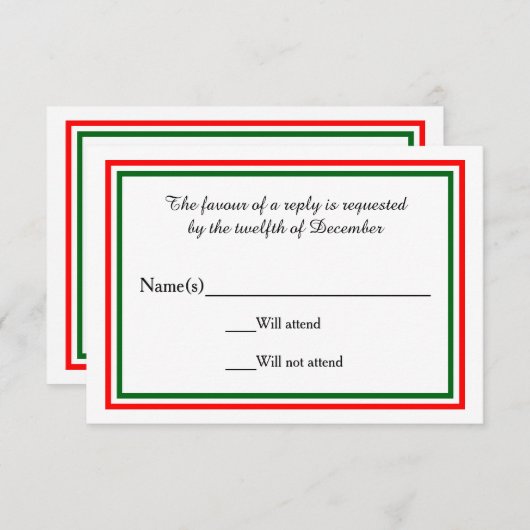 Double Triage de Noël - Carte RSVP (Devant / Derrière)