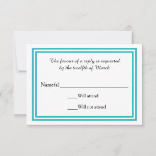Double triage Turquoise - Carte RSVP