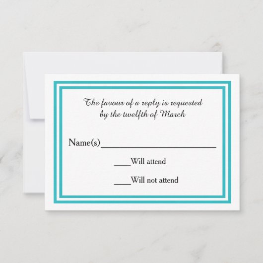 Double triage Turquoise - Carte RSVP (Devant)