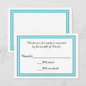 Double triage Turquoise - Carte RSVP (Devant / Derrière)