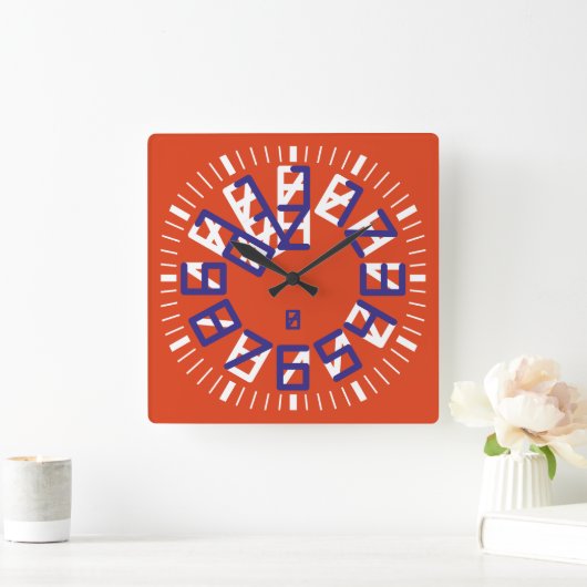 Double Triangle Numbers by Masanser Pixelat Vierkante Klok (Huis)