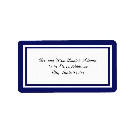 Double Trim bleu - Étiquette de adresse (Devant)