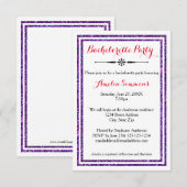 Double Trim Purple - Invitation Bachelorette 3x5 (Devant / Derrière)