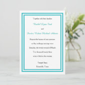 Double Trim Turquoise -5x7 Faire-part de mariage (Debout devant)