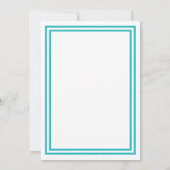 Double Trim Turquoise -5x7 Faire-part de mariage (Dos)