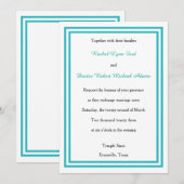 Double Trim Turquoise -5x7 Faire-part de mariage (Devant / Derrière)