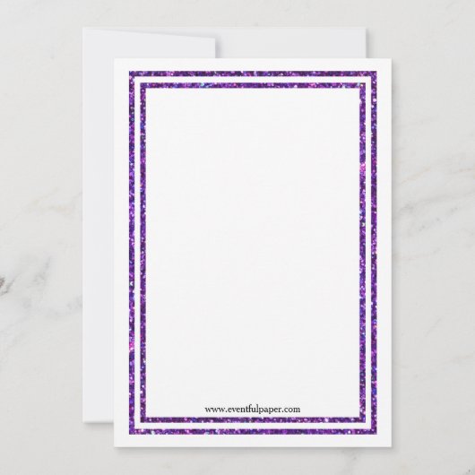 Double Trim Violet - Invitation de Bachelorette 3x (Dos)