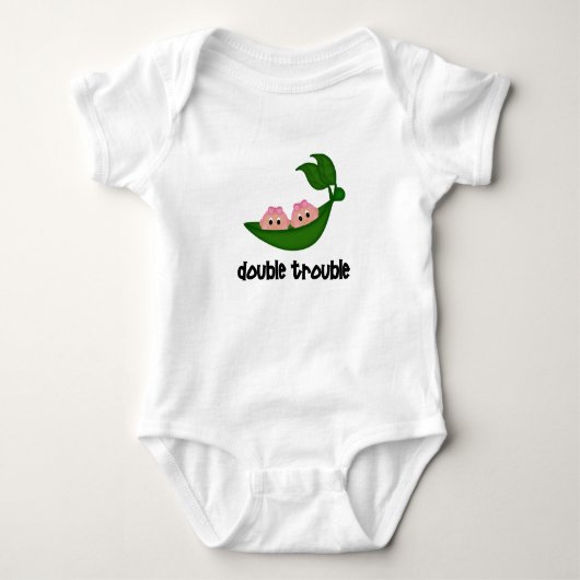 Double Trouble Meisje Tweeling Kleding Romper (Voorkant)