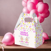 Double Trouble Twin Meisjes Baby shower Bedankdoosjes