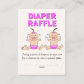 Double Trouble Twin Meisjes Baby shower Informatiekaartje (Voorkant)