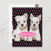 Double Trouble twin pups briefkaart (Voorkant / Achterkant)
