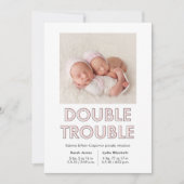 Double Trouble Twins Baby Faire-part (Devant)