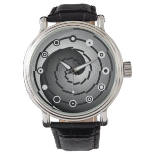 Double Yin Yang Spiral (Binair) van Kenneth Yoncic Horloge