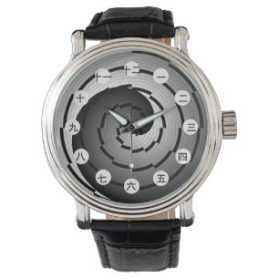 Double Yin Yang Spiral (Jpn) van Kenneth Yoncich Horloge
