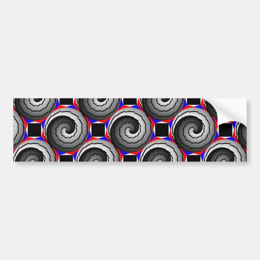 Double Yin Yang Spiral van Kenneth Yoncich Bumpersticker (Voorkant)
