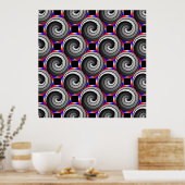 Double Yin Yang Spiral van Kenneth Yoncich Poster (Keuken)