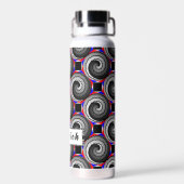 Double Yin Yang Spiral van Kenneth Yoncich Waterfles (Achterkant)