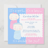 Doubler la joie ! Invitation à la douche pour fil (Dos)