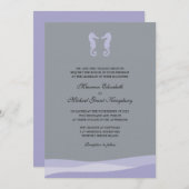 Doubles invitations de mariage d'hippocampe (Devant / Derrière)