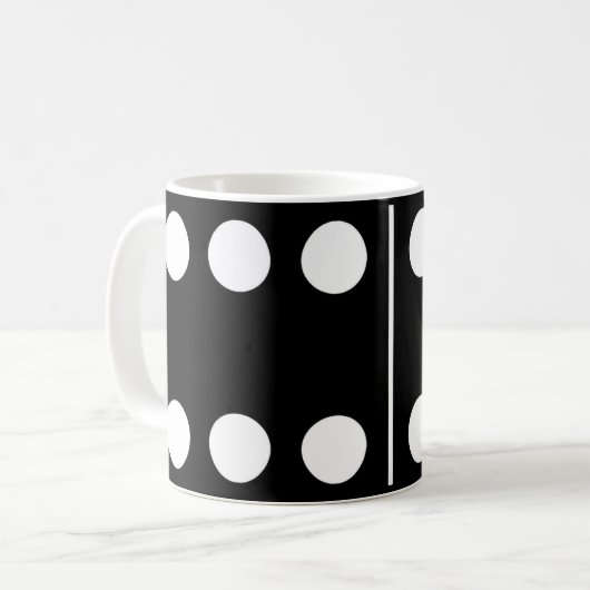 Doubles Six Black Domino Mug (Devant gauche)